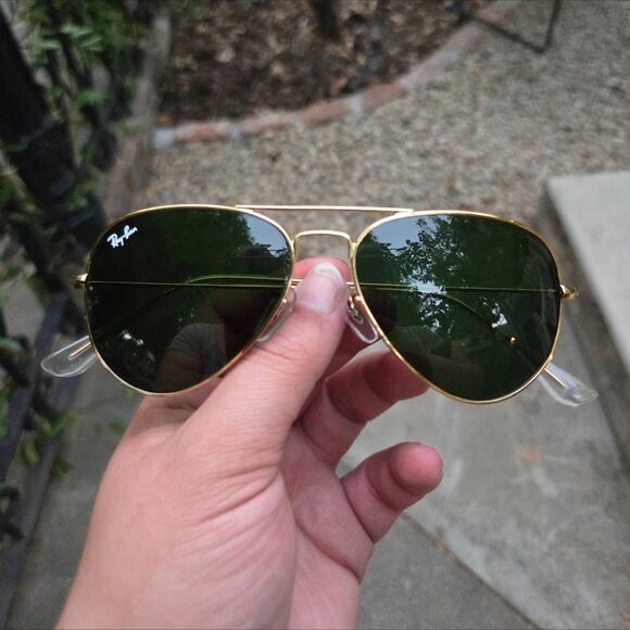 Ray-Ban Aviator Large Metal ll Polished Arista Gold G-15 Green Lens. RB3025. - Picture 3 of 6